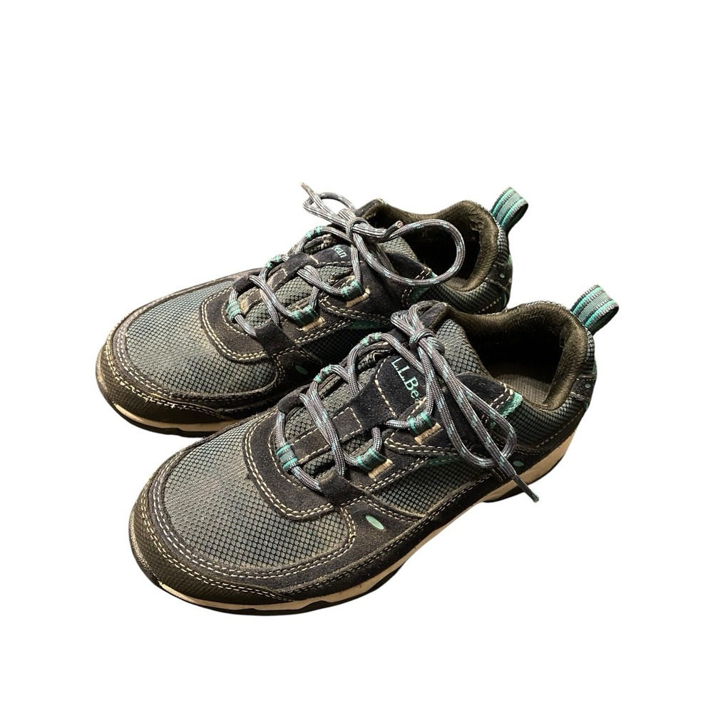 L.L. Bean Women's Trail Model X Waterproof Hiking Shoes Size 6.5 Grey Teal TEK